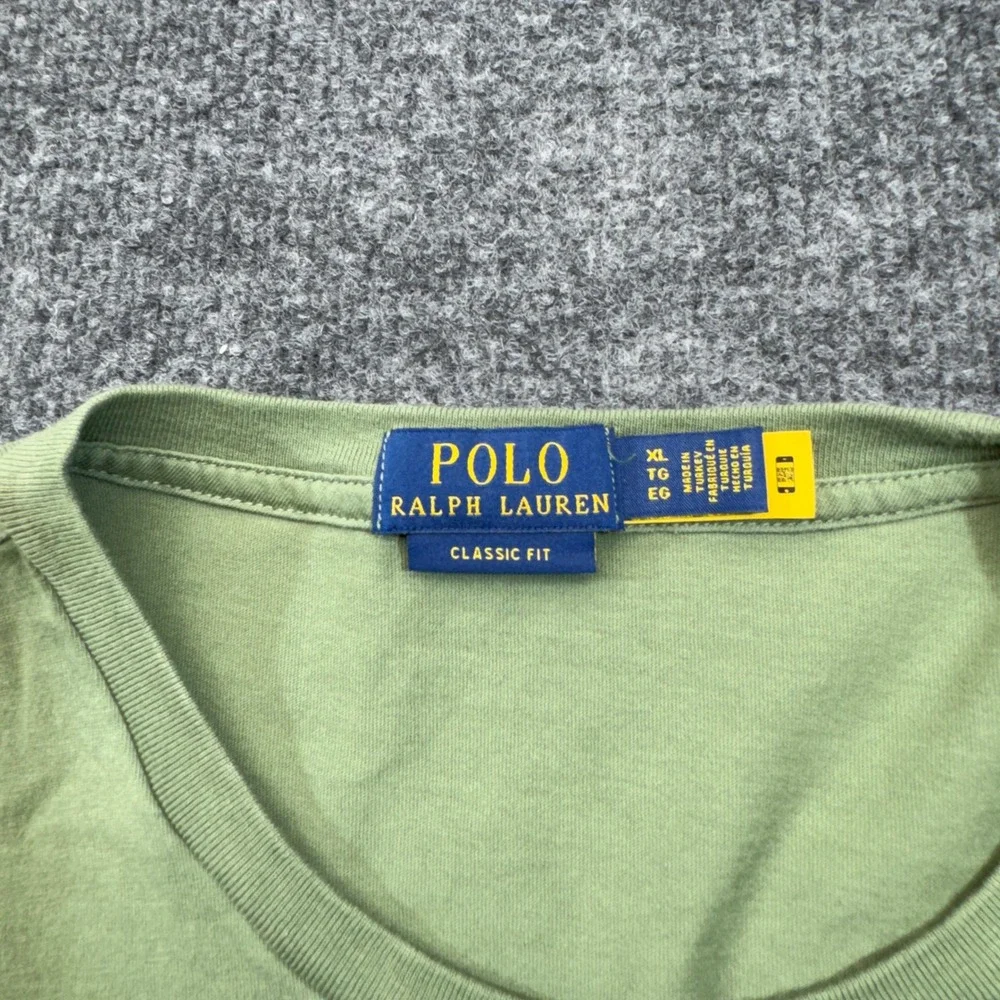 Polo Ralph Lauren Shirt Mens XL Green Script Logo Short Sleeve Pony Preppy